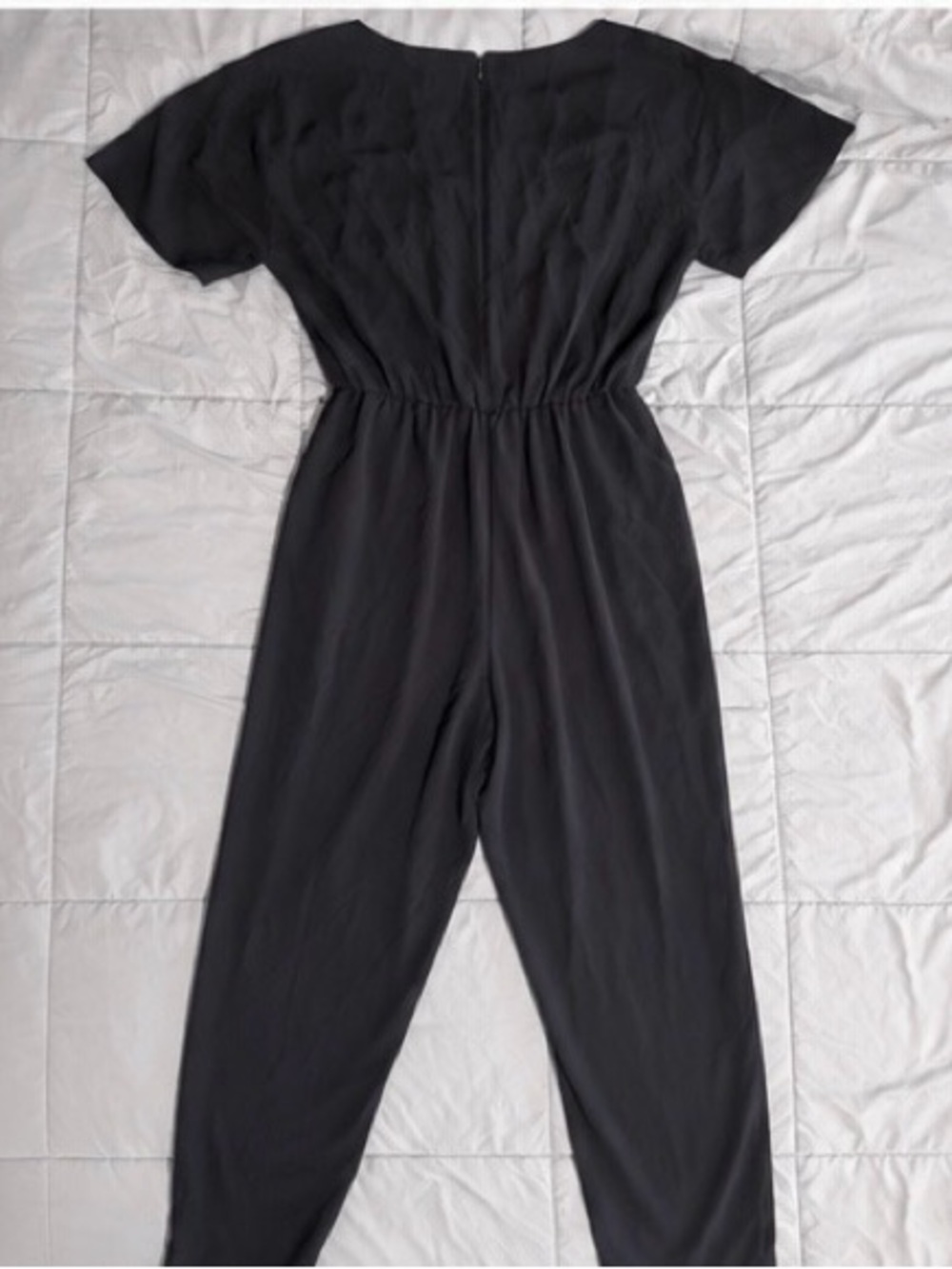 White House Black Market Black Short-Sleeve Jumpsuit